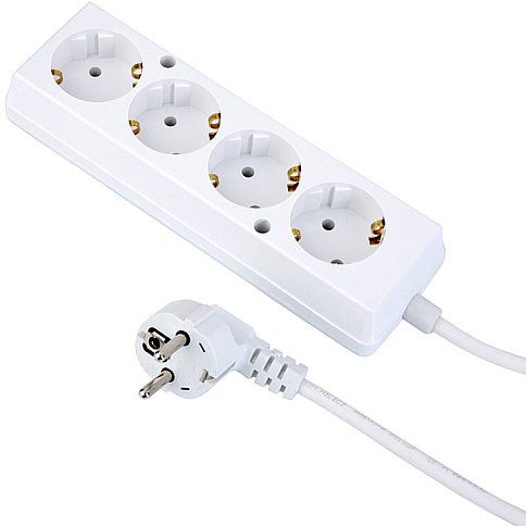 Verlängerungskabel 5m kabel, Steckdosenleiste, 4-fach Schukosteckdose (5 Meter)