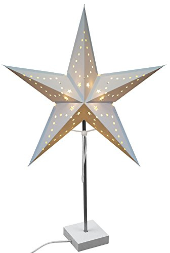 Papierstern Lampe weiß 70cm hoch mit Fuß