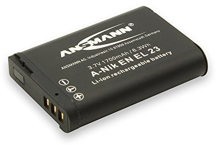 ANSMANN 1400-0064 A-Nik En El 23 Batteria Li-Ion Digicam 3,7V/1700Mah per Fotocamere Digitali Nikon