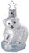 Christbaumschmuck Glas 6.5cm Eisbär Baby mundgeblasen handbemalt Weihnachtskugeln Nordpol weiß