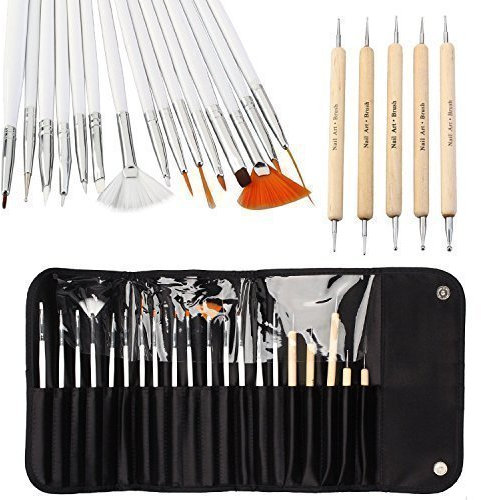 20pcs Nail Art Designing Painting Dotting Detailing Pen Brushes Bundle Tool Kit by ONE1X®
