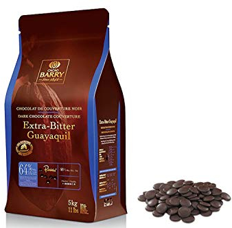 KG 5 Chocolat Fondant Extra bitter Guayaquil Chocolate en pistoles Glaces gâteaux