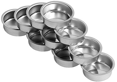 Teelichthalter silbern Ø 40mm / 18mm tief - Teelicht Tülle für Standard Teelichtkerzen. Ein echtes deutsches Qualitätsprodukt., Größe:10er Set