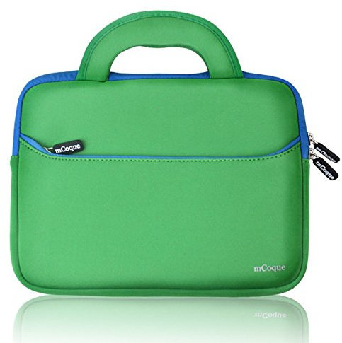 mCoque Calidad Funda Bolso Sleeve de Neopreno para 10,1 Pulgadas ASUS Chromebook Flip C100PA portátil con la manija y Bolsillo para Accesorios (Verde)