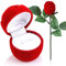 Yosoo Ringschatulle Rose Kopf mit Lange Stiel Langstielige Blume Schmuckschachtel Ringetuis Ringbox Ringschachtel Verpackung für Hochzeit Ringe/Valentinstag/Verlobungsring (4 Stück)