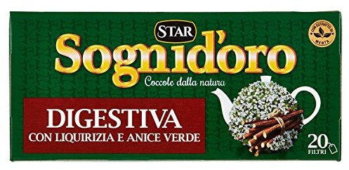 Sognid'Oro - Tisana Digestiva, con Anice, Liquirizia e Menta - 4 confezioni da 20 filtri [80 filtri, 160 g]