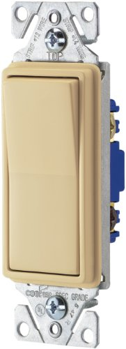 The Eaton 7503V-SP-L 15-Amp, 120-Volt Standard Grade 3-Way Decorator Switch, Ivory