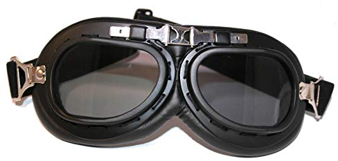 ATO 102 Black Fliegerbrille für Oldtimer Motorradbrille Piloten Brille
