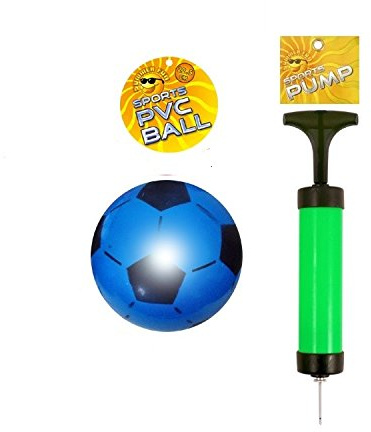 HENBRANDT Assorted PVC Football Balls 22.5cm (Uninflated) and Sports Pump Set