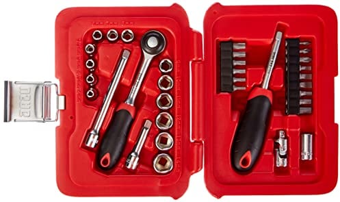 USAG 601 1/4 J34 U06010001 Assortimento in Cassetta Modulare con Bussole Esagonali ed Inserti per Avvitatura (34 pezzi)