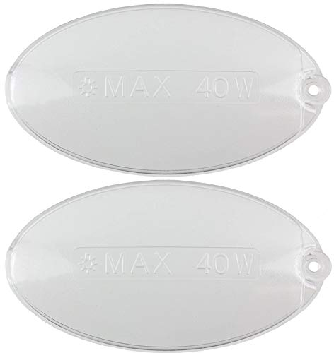 Spares2go Cooker Hood Light Diffuser/Lens Oval Cover Plate (Pack of 2, 100mm x 52mm)
