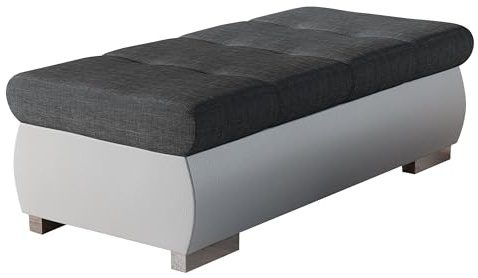 Mirjan24 Polsterhocker Sitzbank Orkan groß Hocker Sitzhocker Modern Pouf Fußbank Sitzmöbel 120x60 (Soft 017 + Lux 06)