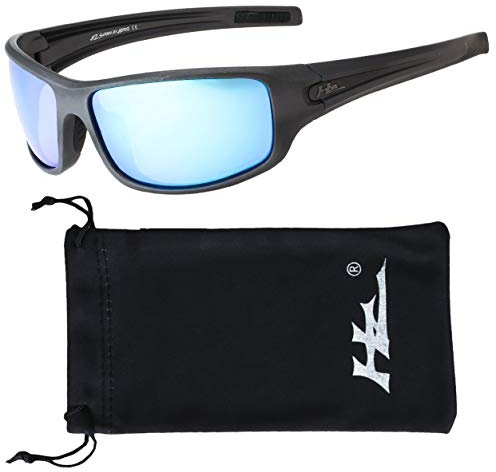 Hornz HZ Series Arkana - Premium Polarised Sunglasses Matte Gun Metal Grey Frame – Blue Ice Mirror Lens