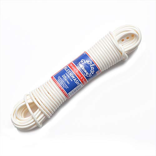 EVERLASTO 'Kleenwash' White PVC Clothes/Washing Line 4.8mm x 10M