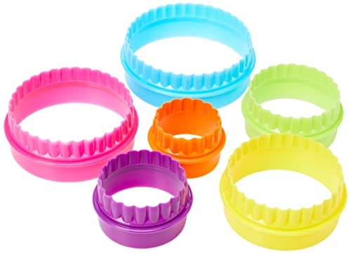 Dexam Lot de 6 emporte-pièces Ronds en Plastique Côté Lisse et côté ondulé