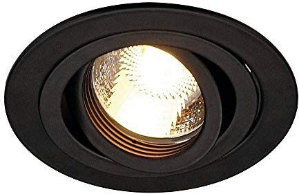 SLV NEW TRIA 78 I LS QPAR51 Downlight schwarz rund, Einbauleuchte, Einbauspot, Deckeneinbauleuchte, Spot, Deckenspot, Einbaustrahler, Deckenstrahler, Wohnzimmer, Badezimmer