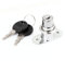 sourcing map 5 mm Bohrung Dia Schrank Schiebetür Plunger Schloss Silber Ton de