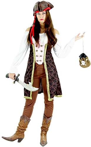 Piraten Kostüm für Damen Fasching Piratenbraut Frauen Karneval Fasching Größe S