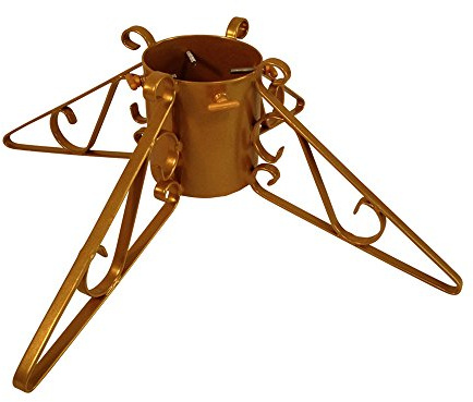 Garden Pride Christmas Tree Stand - 4 or 5 Base - Metal - Solid Steel - Plastic Coated (5 Diameter, Gold)