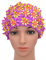 Medifier Cuffia da donna stile rétro con petali, motivo floreale, da piscina, Purple