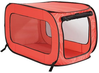 Beatrice Home Fashions Tragbare, zusammenklappbare Hundehütte für Katzen und Hunde, 82,5 cm L x 49,5 cm B x 49,5 cm H, Rot