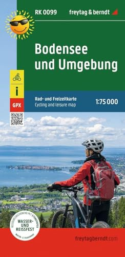 Lake Constance and surroundings, bike and leisure map 1:75,000, freytag & berndt, RK 0099: GPX Tracks, wasserfest und reißfest: Cycling & Leisure Map RK0099