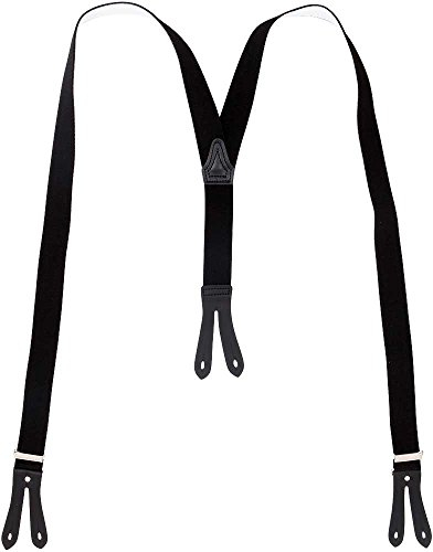 Harrys-Collection Herren Hosenträger mit Knopfloch in Überlänge, Farben:schwarz