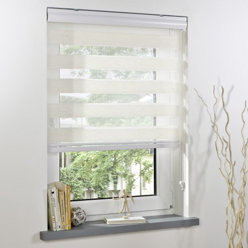 Liedeco Duo-Rollo, Doppelrollo mit Blende | Natur | B 90 x H 220 cm