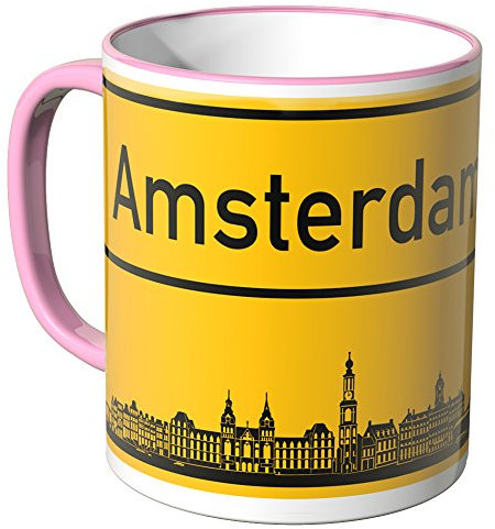 WANDKINGS® Tasse, Skyline Amsterdam - ROSA