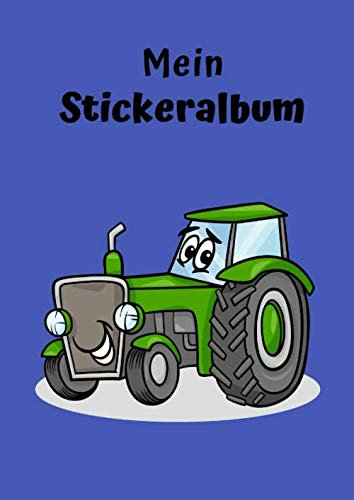 Mein Stickeralbum: Motiv Traktor No. 5 | 30 Seiten | DIN A4 | Blanko | Kein Silikonpapier | Geschenkidee
