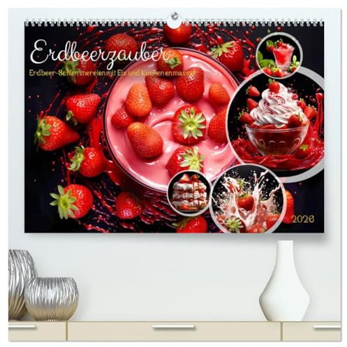 Erdbeerzauber - Erdbeer-Schlemmereien mit Eis und Kuchen en masse! (hochwertiger Premium Wandkalender 2026 DIN A2 quer), Kunstdruck in Hochglanz: Süße ... zum Reinbeißen verführt! (CALVENDO Lifestyle)