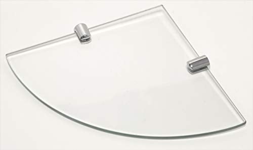 cabinetsforbathrooms étagère d'angle en verre trempé avec 2 fixations chromées 250 x 250 mm épaisseur 6 mm