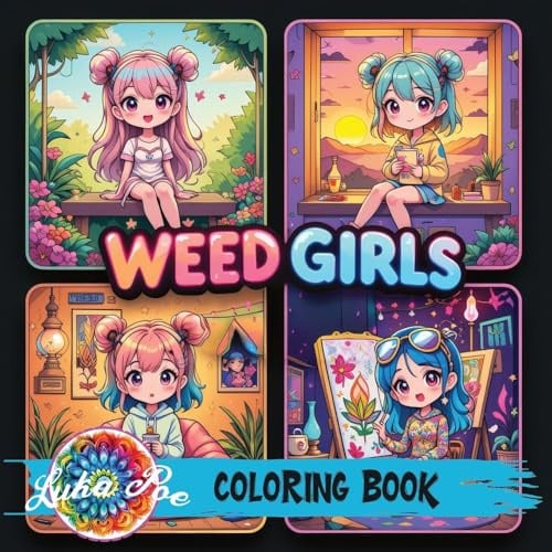 Weed Girls: Cozy Trippy Coloring Book with Psychedelic Designs, Cute Characters & Chill Vibes - Perfect Gift for Adults, Teens & Stoner Art Lovers on Holidays, Birthdays & More
