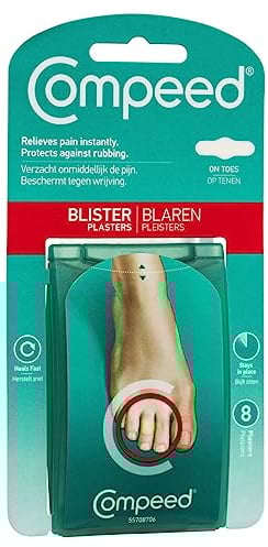 Compeed Blister Plasters for Toes 8 Pack - Hydrocolloid Foot Treatment - Heal Fast
