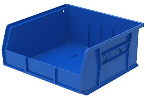 Akro-Mils 30235 AkroBins Plastic Hanging Stackable Storage Organizer Bin, 11-Inch x 11-Inch x 5-Inch, Blue, 6-Pack