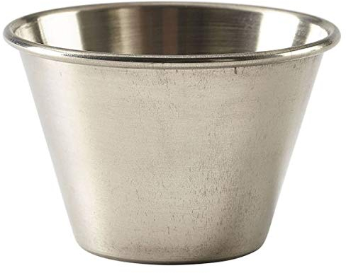 Genware Stainless Steel Ramekins 4oz / 114ml - Case of 24 - Sauce & Condiment Pot