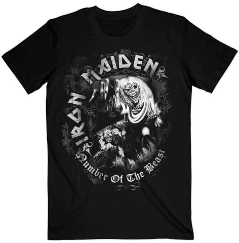 Iron Maiden Men Notb Grey Tone Short Sleeve T-shirt, Black, X-large