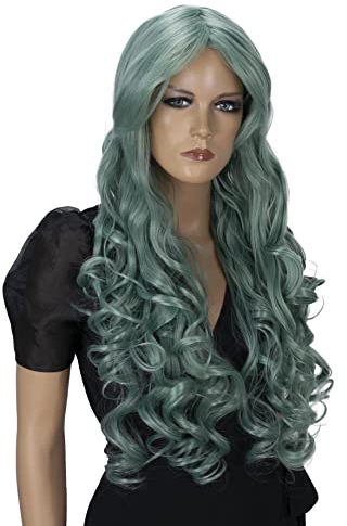 CAISHA 80cm Extra Langhaarige Perücke Voluminös Cosplay Party Wig Mintgrün CP5