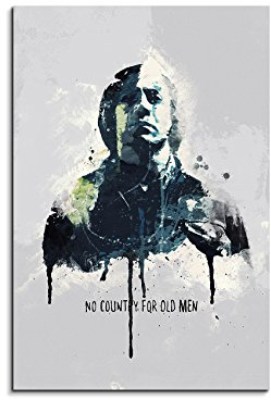 Paul Sinus Art No Country for Old Men 90x 60cm Keilrahmenbild Kunstbild Aquarell Art Wandbild auf Leinwand fertig gerahmt Original Unikat
