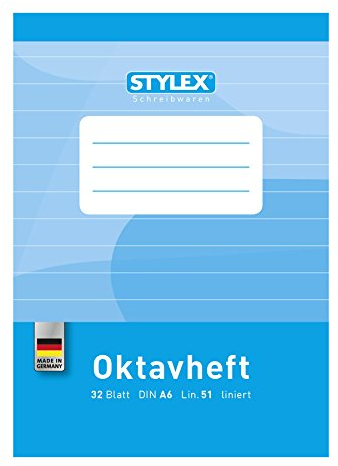 Stylex 40760 Oktavheft A6, 32 Blatt, liniert