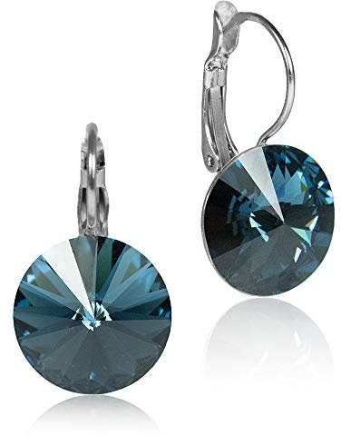 LUISIA® Ohrringe Rivoli mit Kristallen von Swarovski® - 12 mm Montana/Ozeanblau