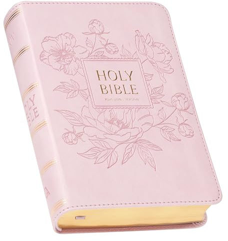 KJV Holy Bible, Compact Large Print Faux Leather Red Letter Edition - Ribbon Marker, King James Version, Pink