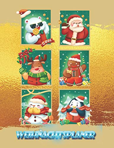 Weihnachtsplaner: Notizbuch für die Organisation der Feiertage, Planer für die Feiertage 2019, Dezember Kalender 1 bis 31, 100 Seiten, 8.5 x 11