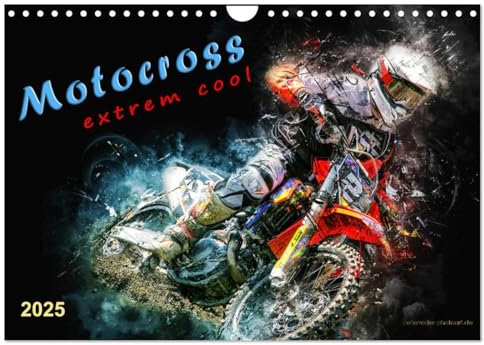 Motocross - extrem cool (Wandkalender 2025 DIN A4 quer), CALVENDO Monatskalender: Motocross, faszinierender Extremsport mit spektakulären Sprüngen (CALVENDO Sport)