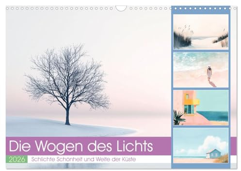 Die Wogen des Lichts (Wandkalender 2026 DIN A3 quer), CALVENDO Monatskalender: Dieser Kalender lädt Sie ein, in die beruhigende Schönheit ... reinsten Form ein. (CALVENDO Gesundheit)