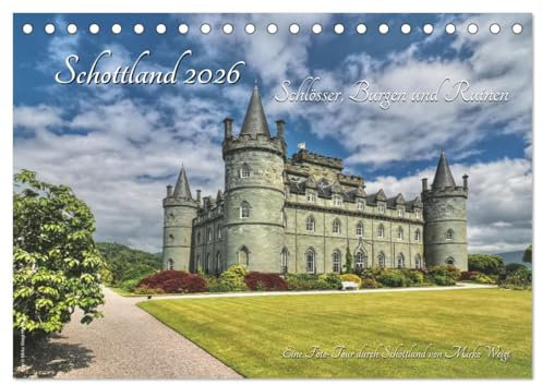 Schottland 2026 Schlösser, Burgen und Ruinen (Tischkalender 2026 DIN A5 quer), CALVENDO Monatskalender: Schottland mit seinen einzigartigen Castles ... in 13 beeindruckenden Fotos. (CALVENDO Orte)