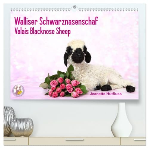 Walliser Schwarznasenschaf Valais Blacknose Sheep (hochwertiger Premium Wandkalender 2026 DIN A2 quer), Kunstdruck in Hochglanz: 12 niedliche Fotos ... begleiten Sie durch´s Jahr (CALVENDO Tiere)