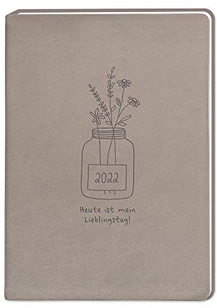 Terminplaner Lederlook A6 Taupe 2022: Terminplaner Lederlook A6