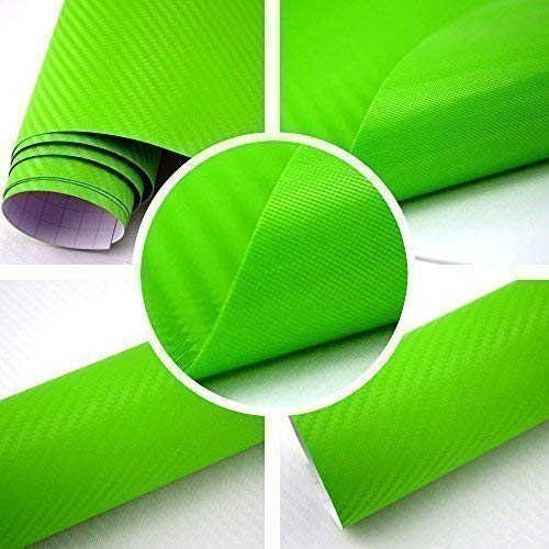 TipTopCarbon 8,55€/m² Autofolie 3D Carbon Grün 152cm Breit BLASENFREI mit Luftkanäle 3D Flex Selbstklebende Folie Auto folierung