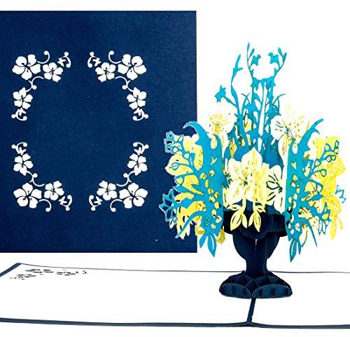 Pop-Up Karte Blumenstrauß - 3D Blumenkarte mit Umschlag als Geburtstagskarte, Dankeskarte und Genesungskarte